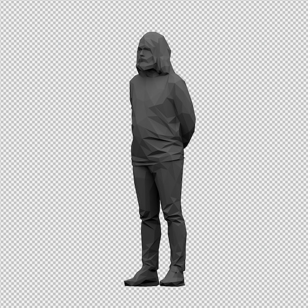 PSD isometric male 3d render