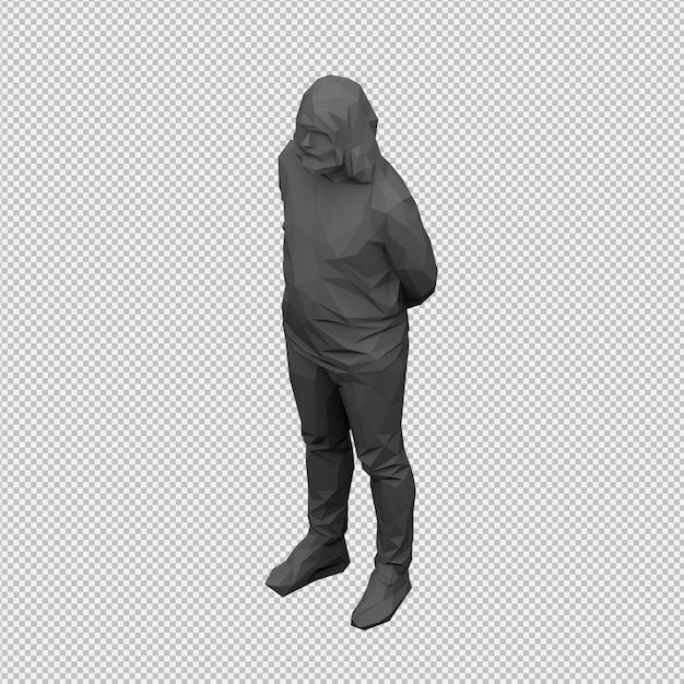 PSD isometric male 3d render