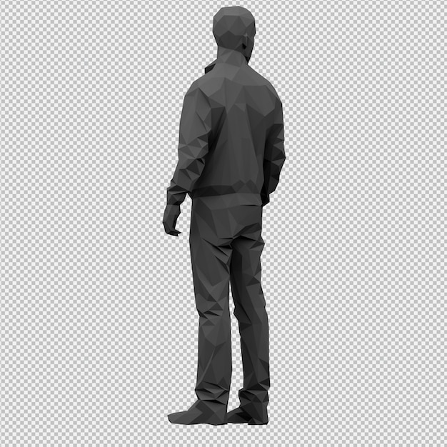 PSD isometric male 3d render