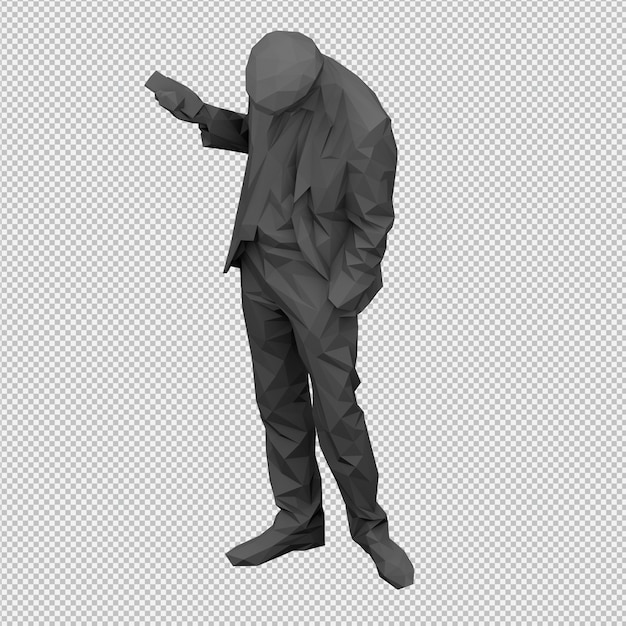 PSD isometric male 3d render