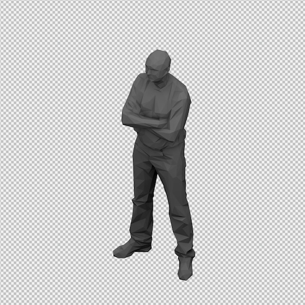 PSD isometric male 3d render