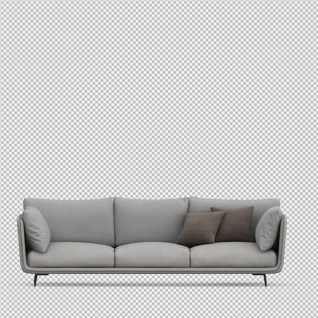 PSD isometric sofa 3d isolated render