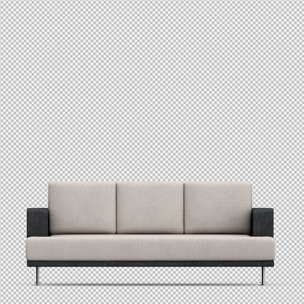 PSD isometric sofa 3d render