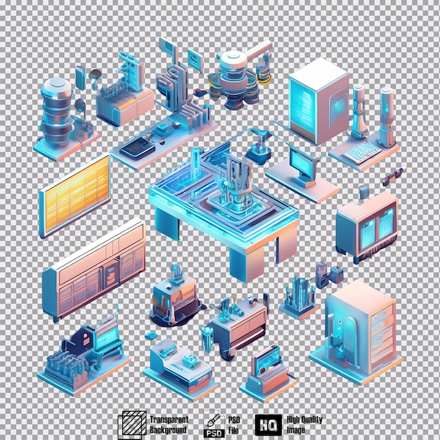 PSD isometric view of a high tech laboratory