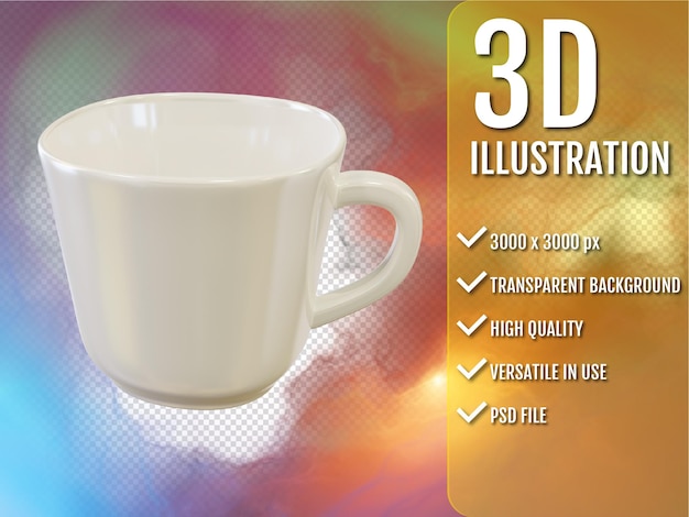 Ivory coffee cup 3D render