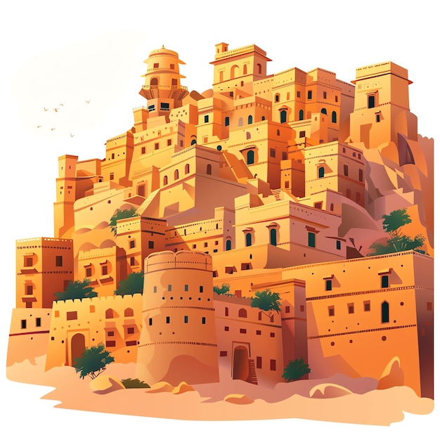 Jaisalmer indian illustration