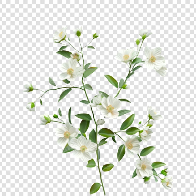 PSD jasmine flower on a white background