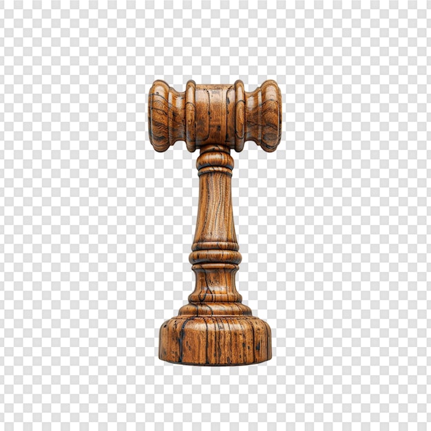 PSD judges gavel isolated on transparent background