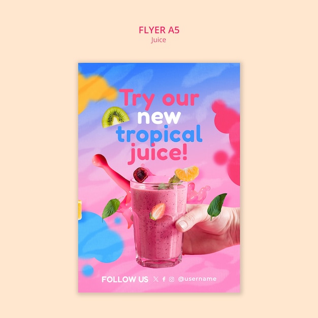 PSD juice poster template design