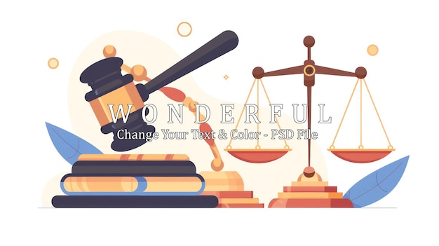 PSD justice and law symbol illustration