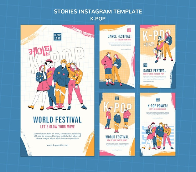 PSD k-pop instagram stories template