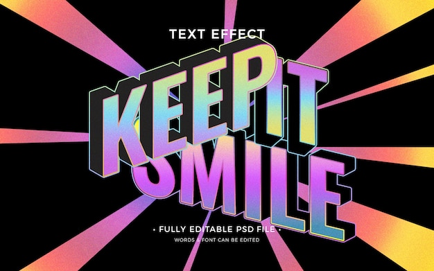 PSD keep it smile text effect