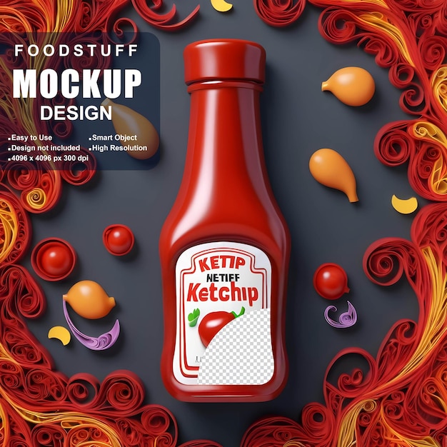 PSD ketchup bottle mockup