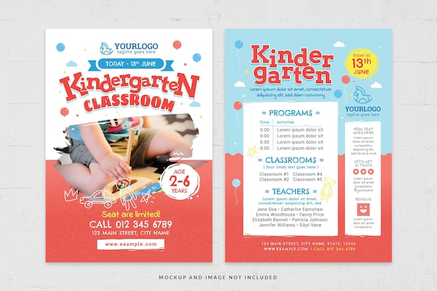 Kindergarten Nursery and Childcare Flyer Template in PSD