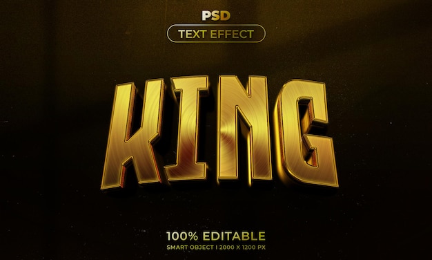 King 3d editable text effect style with background