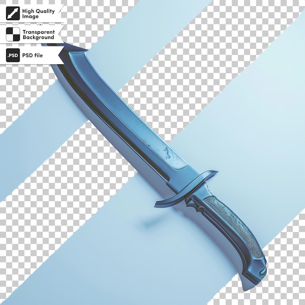 PSD a knife with a blue background and the word quot the word quot on it