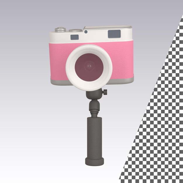 PSD koncepcja podróży 3d vintage camera 3d rendering