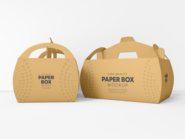 Kraft Paper Delivery Box Packaging Mockup