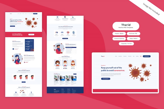 Landing page Covid-19 Madical PSD