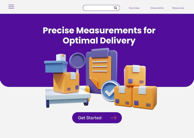 PSD landing page for logistic web