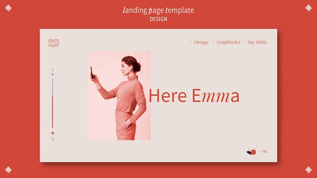 Landing page template for graphic designer