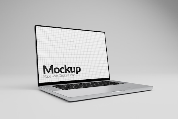 a Laptop Mockup with the Word Scribble on the Screen