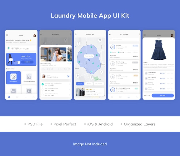 Laundry Mobile App UI Kit