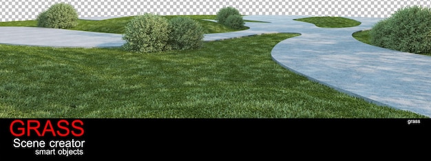 lawn with concrete pavement