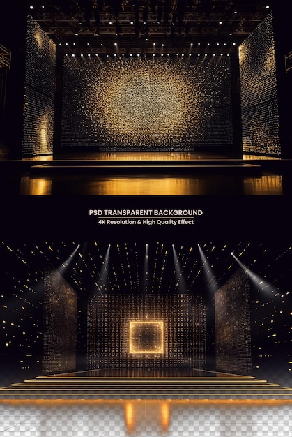 LED large screen background of gold particle award stage