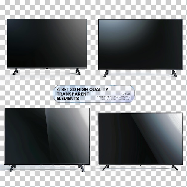 LED TV font view png isolated on transparent background