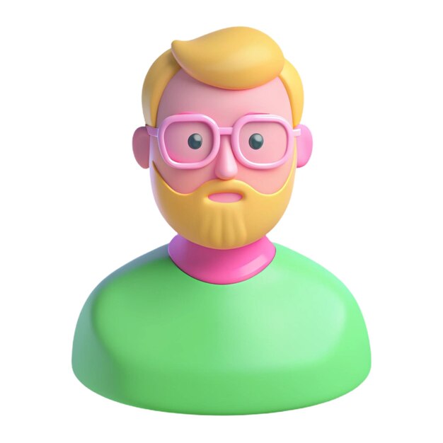 PSD a lego man with glasses and a pink shirt