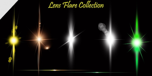 PSD lens flare and glowing set of light effects colorful lens flare collection