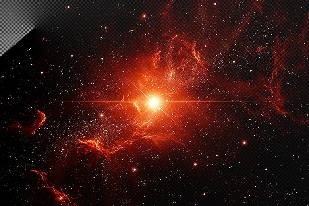 Lens Flare in red space galaxy background