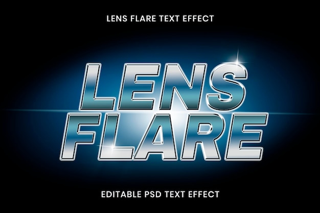 PSD lens flare text effect psd editable template