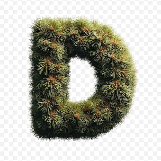 PSD the letter b is outlined in black with a pine cone