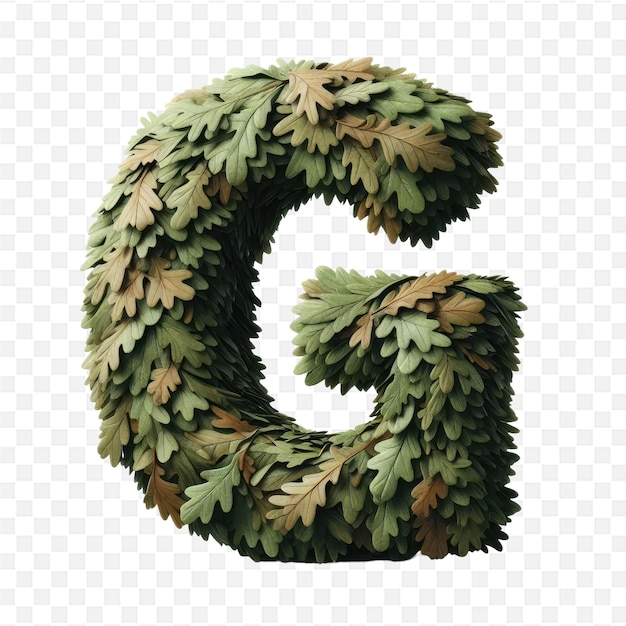 PSD a letter g made of grass with the letter g on it