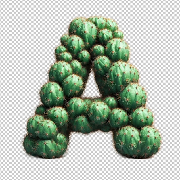 PSD a letter a is made of cactus