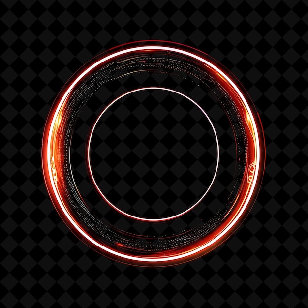 Letter O Circled With Neon Glowing Ring With Oval Font Neon Neon Color Y2K Shape Art Collection