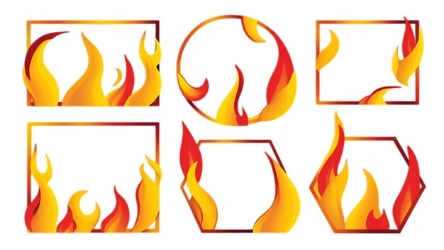 PSD the letters fire and flames are orange and red