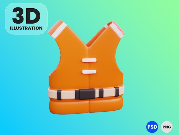 Life vest 3D Illustration