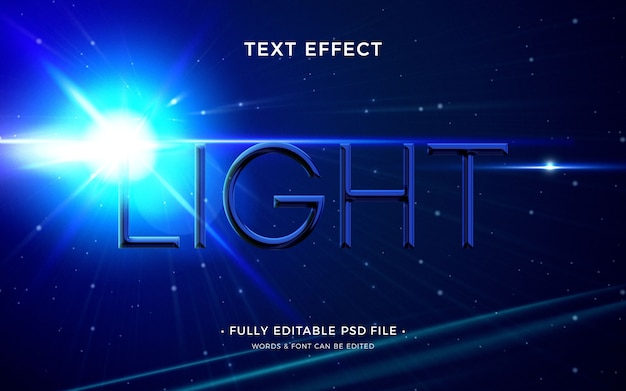 PSD light  in the background text effect