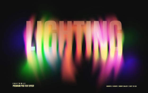 PSD lighting editable premium psd text effect