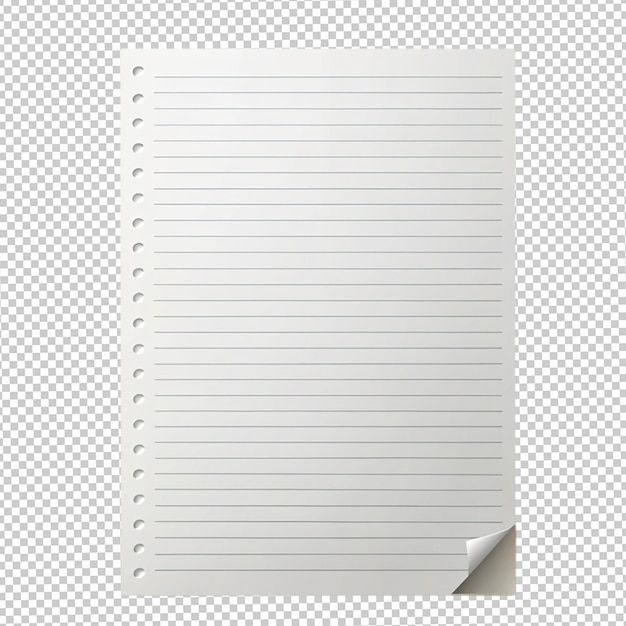 PSD lined torn piece of paper from notebook