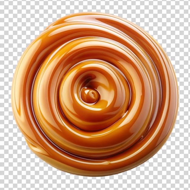 PSD liquid caramel swirl isolated on transparent background