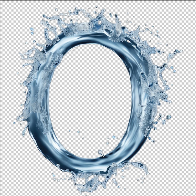 Liquid Letter O Splash Isolated on White Background