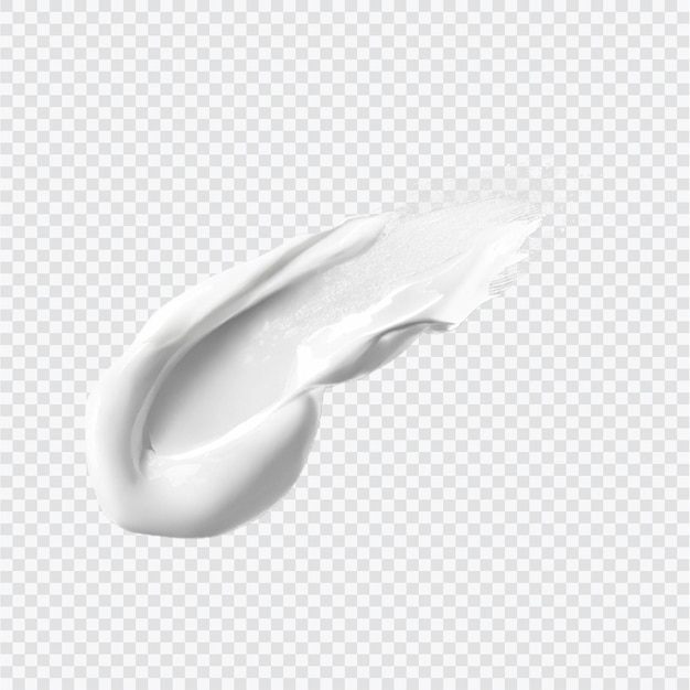 Liquid smear of cream on transparent background isolated