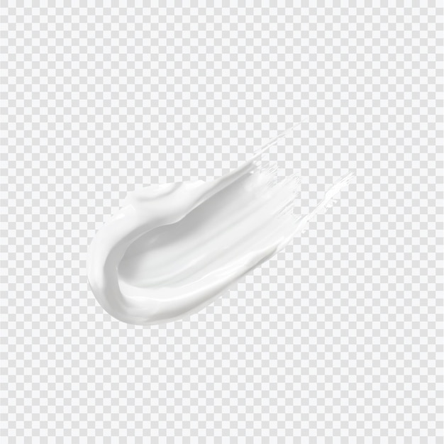 Liquid smear of cream on transparent background isolated