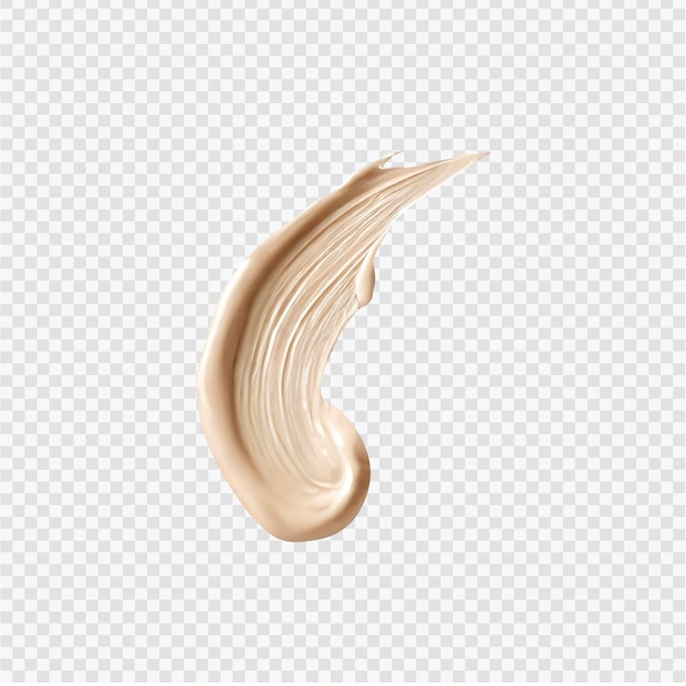 Liquid smear of foundation on transparent background