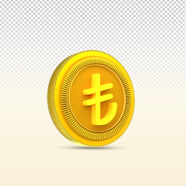 Lira Turkiye Coin Currency 3D Icon Collections