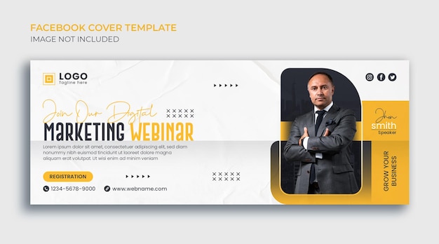 Live business webinar banner and digital marketing agency facebook timeline cover template